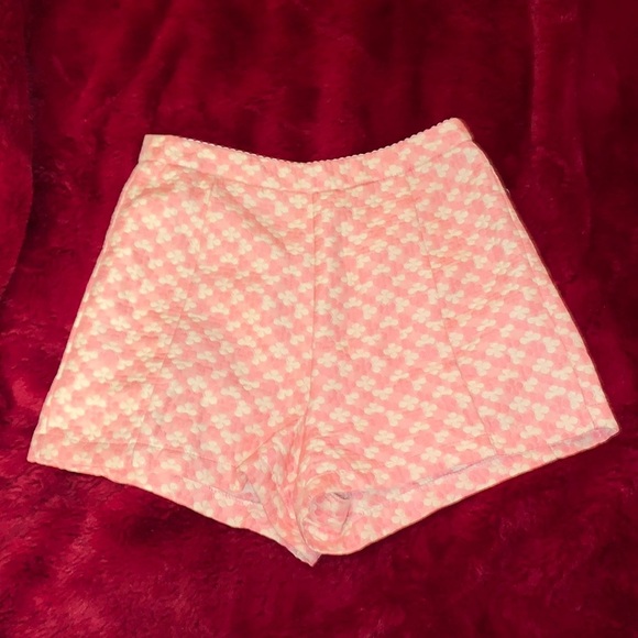 High Waisted Retro Shorts Pink and Yellow - Picture 1 of 4